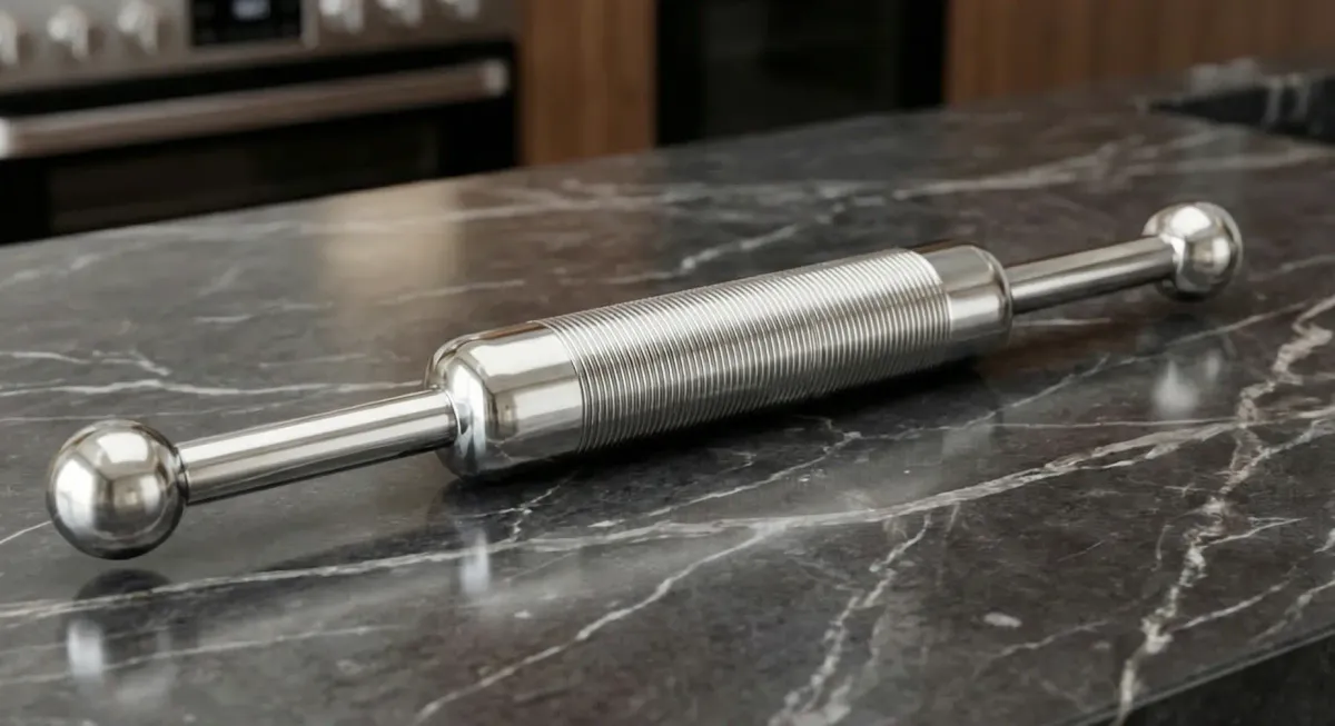 প্রিমিয়াম স্টেইনলেস স্টিল টেক্সচার্ড রোলিং পিন - রুটি  তৈরির আধুনিক বেলুন