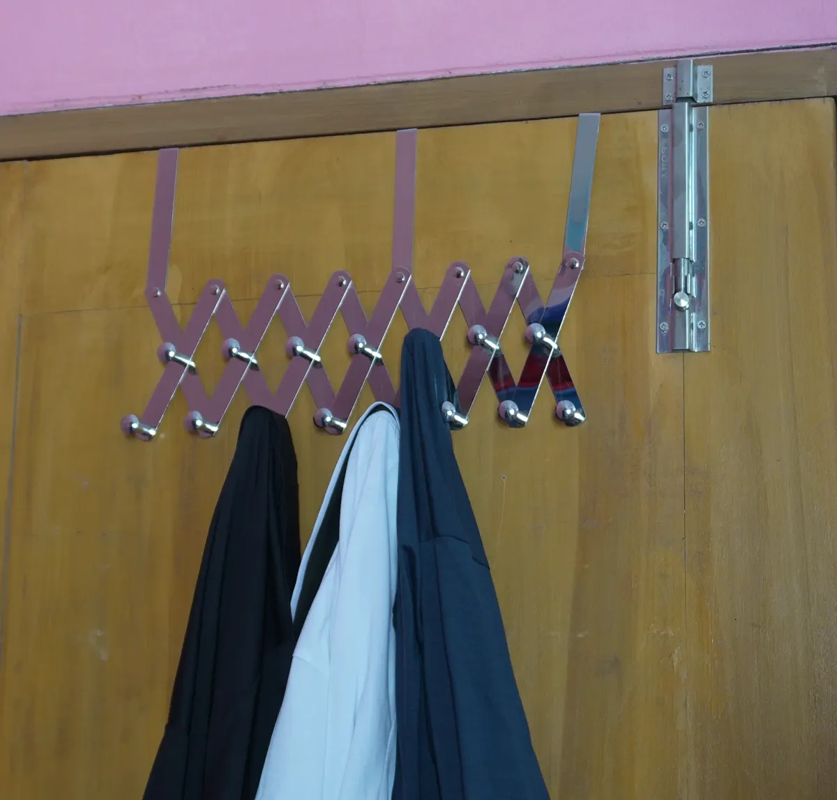 প্রিমিয়াম স্টেইনলেস স্টিল এক্সপান্ডেবল ১৫-হুক ডোর হ্যাঙ্গার